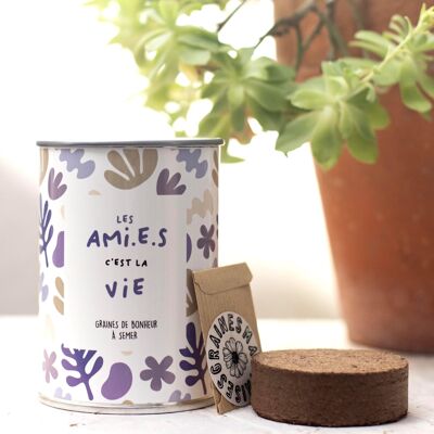 Kit de siembra "Les Ami.e.s c'est la vie"Hecho en Francia