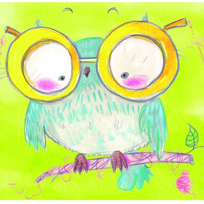 Postcard Owl Erich