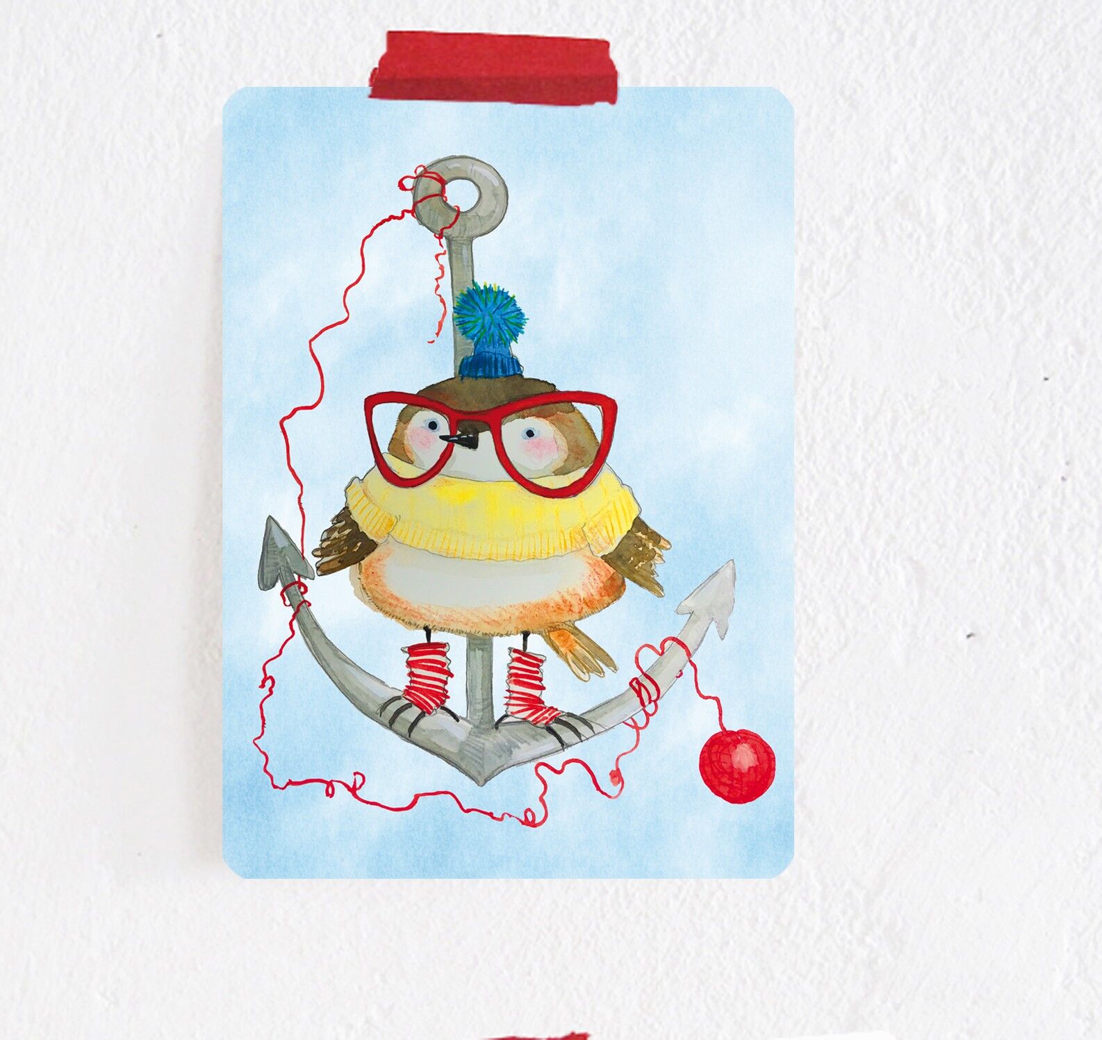 Cartolina del passero di ancoraggio