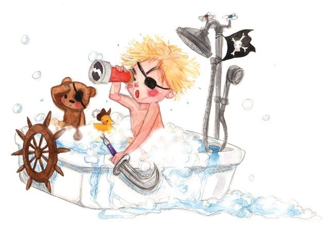 Pirata della vasca da bagno da cartolina