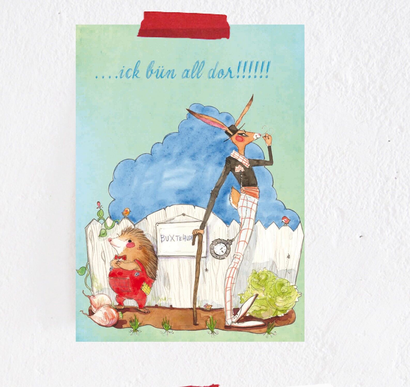 Cartolina lepre e riccio