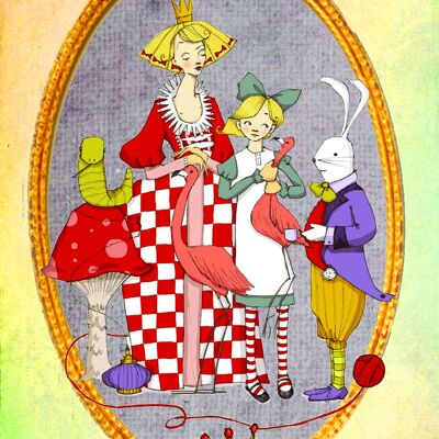 Cartolina Alice nel paese delle meraviglie
