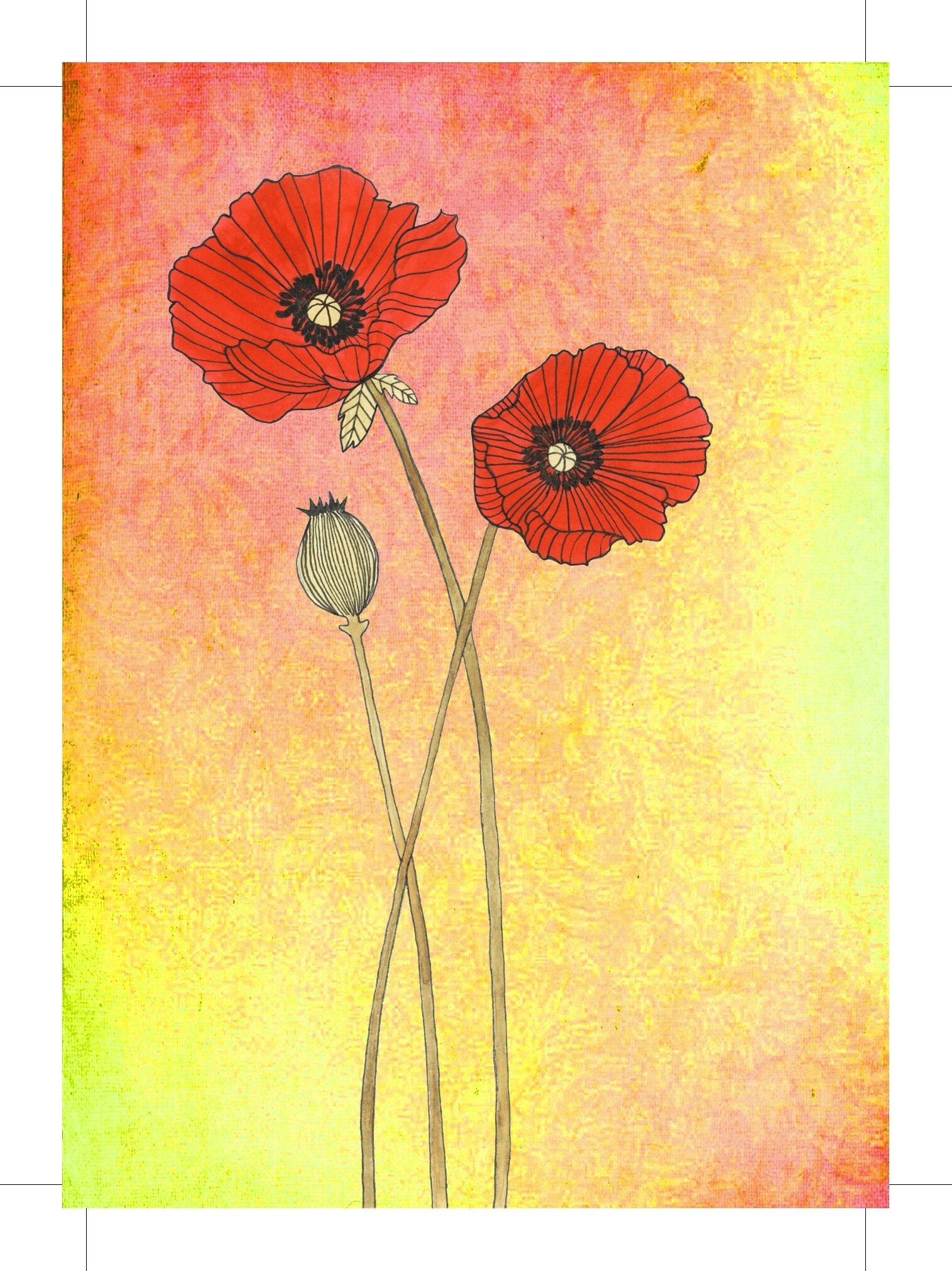 Postkarte Mohnblüte