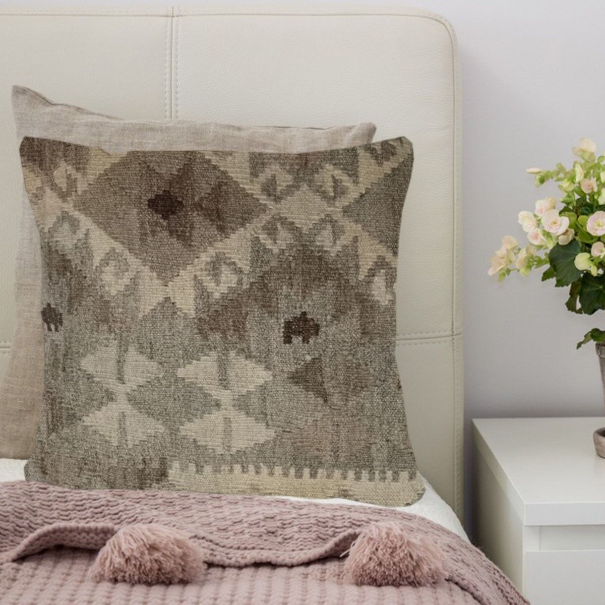 Fodera per cuscino Pablo intrecciata a mano Kilim