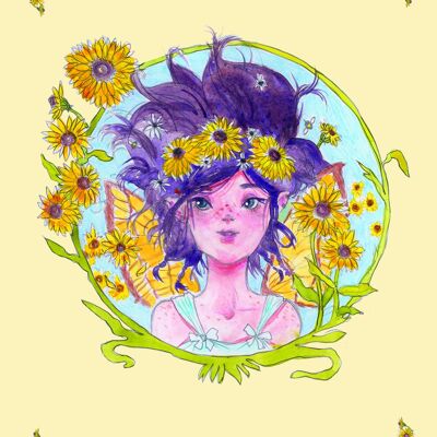 Postcard Sunflower Bärbel