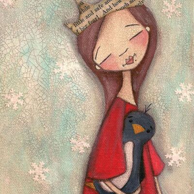 Cartolina principessa pinguino