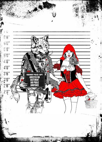 Carte postale Le petit chaperon rouge et le loup sait 2