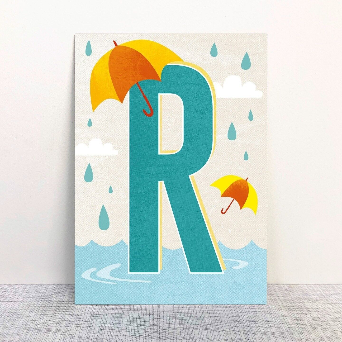 Postkarte Buchstabe R