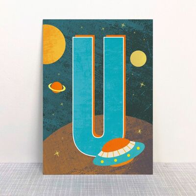 Postcard letter U