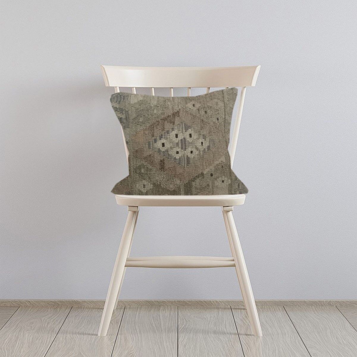 Fodera per cuscino con fringuello intrecciato a mano in Kilim