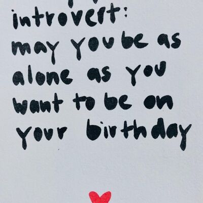 Tarjeta de cumpleaños introvertido