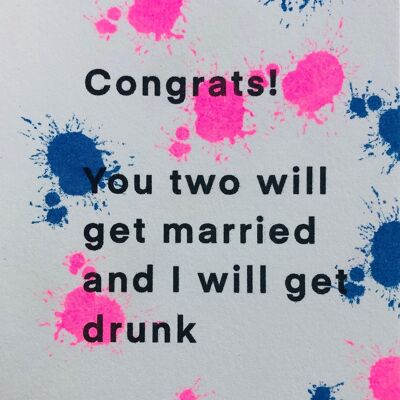 Félicitations à la carte de mariage