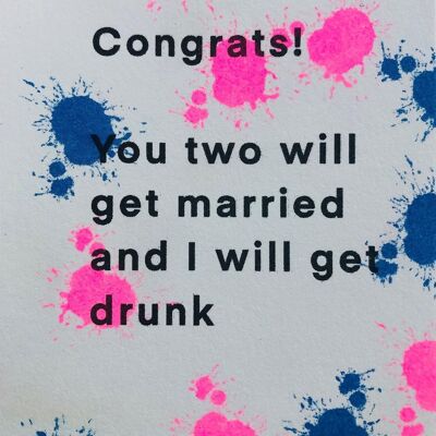 Félicitations à la carte de mariage