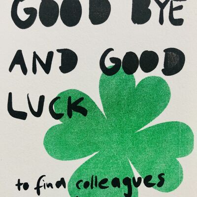 Card Good Luck and Good Bye