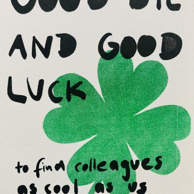 Card Good Luck and Good Bye