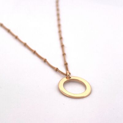 GOLD ROUND PENDANT NECKLACE