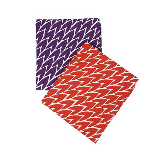 Leaf Tea Towel (Set of 2) / Plum & Red