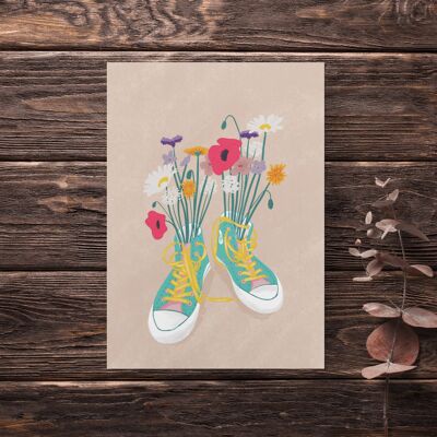 Floral Converse Postcard