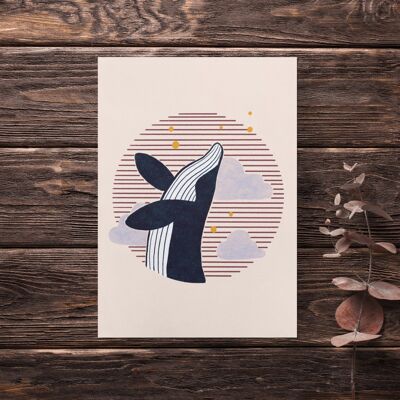 Whale jump postcard