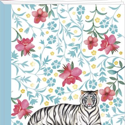 Gold hot foil notebook CODE CINQ - Mila « Le tigre blanc »