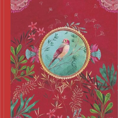 Gold hot foil notebook CODE CINQ - Izou « L'oiseau rose »