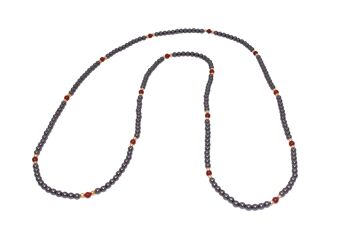 Collier 4 mm avec boules d'agate rouge et boules plaquées or 4