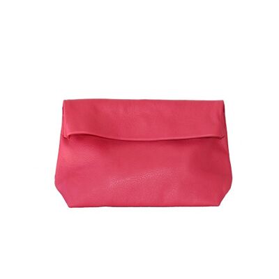 Pochette Large en cuir Fuchsia