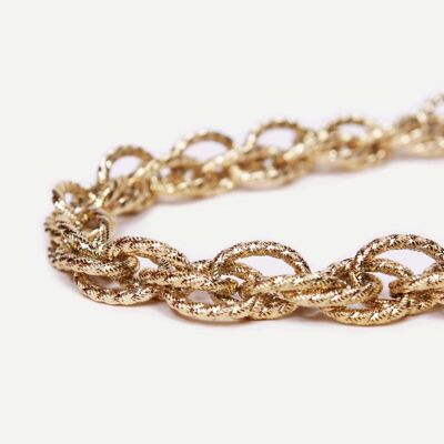 Collar de cadena ancha retorcida de oro Claudia | Joyas hechas a mano en Francia