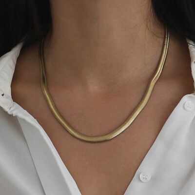 Simone gold snake chain necklace | Handmade jewelry in France