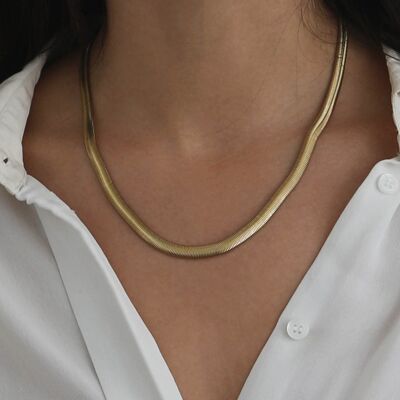 Simone Halskette mit goldener Schlangenkette | Handgemachter Schmuck in Frankreich