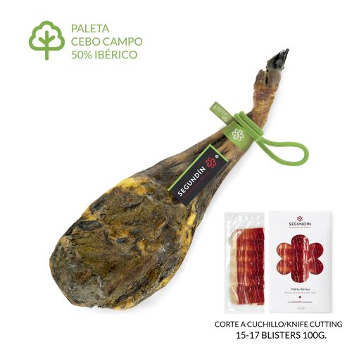 Paleta ibérica de cebo de campo 50% raza ibérica | 5-5,5 kg | loncheada a cuchillo