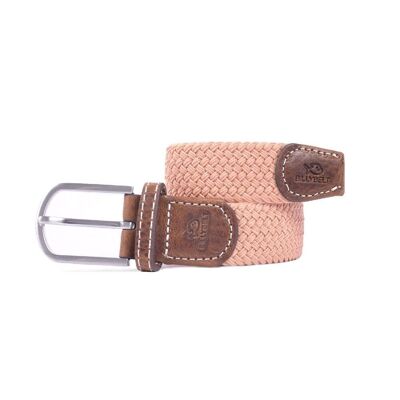 Peach elastic braided belt