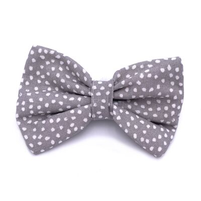 Bow tie for necklace - gray / white