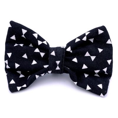 Bow tie for necklace - black & white print