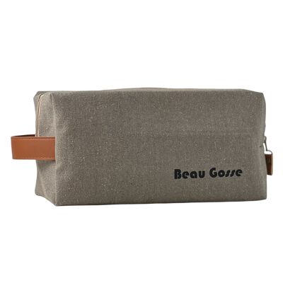 Nomad pencil case M, "Beau gosse", taupe vercors