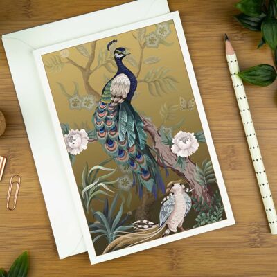 Birds in Chinoiserie, Greeting Card, No.1.