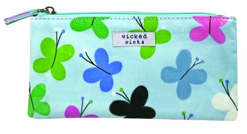 Butterfly Blue Flat Purse