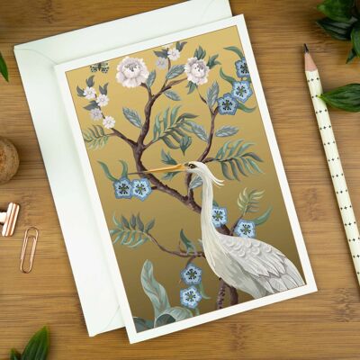 Birds in Chinoiserie, Greeting Card, No.3.