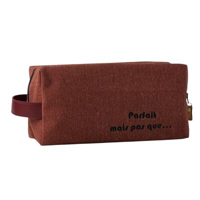 Nomadic pencil case M, "Perfect but not only...", terracotta vercors