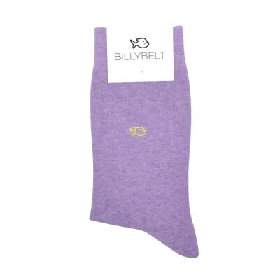 Plain combed cotton socks - Mauve