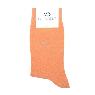 Plain combed cotton socks - Light orange