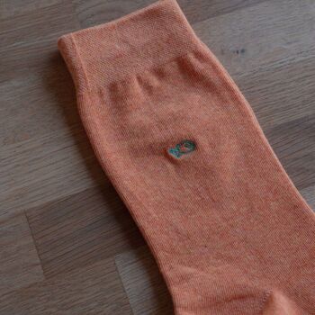 Chaussettes en coton peigné Unies - Orange clair 3