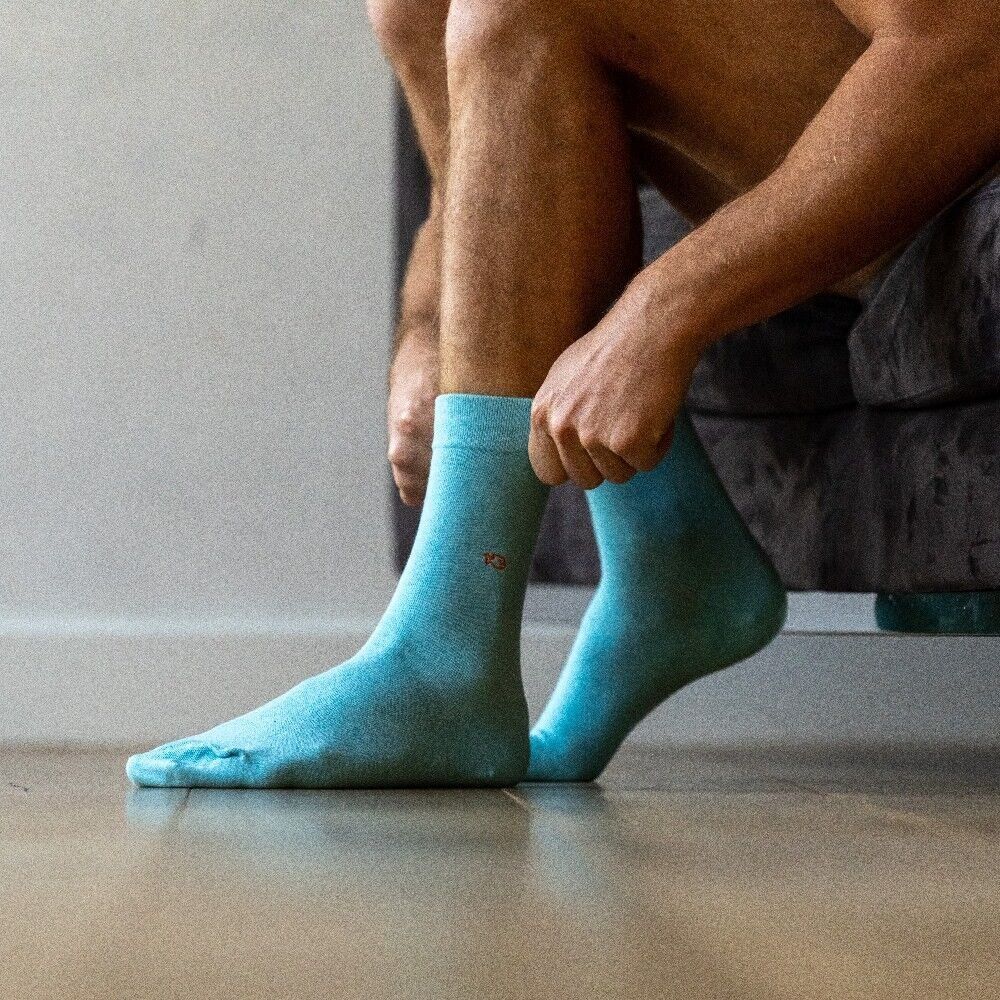 Calzini in cotone pettinato tinta unita - Azurin