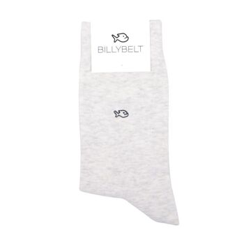 Chaussettes en coton peigné Blanc chiné 1