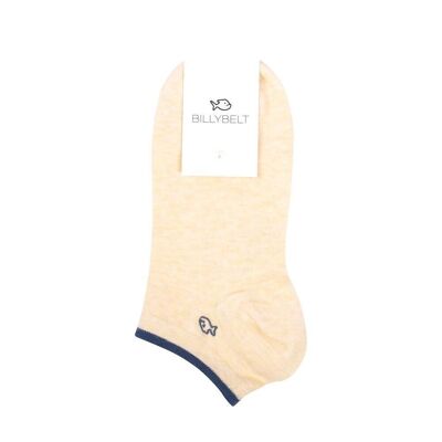 Plain combed cotton socks - Light yellow heather