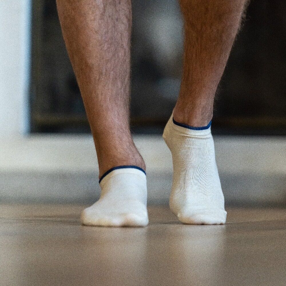 Plain combed cotton socks - Light yellow heather