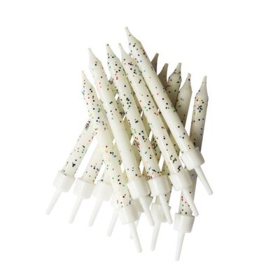 Bougies scintillantes blanches avec supports