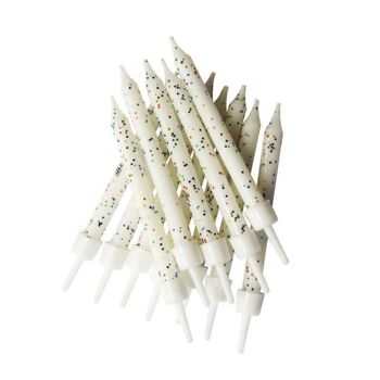 Bougies scintillantes blanches avec supports 1