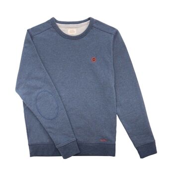 Sweatshirt 100% coton biologique Backpacker - Bleu marine chiné 1