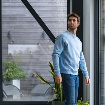 Sweatshirt 100% coton biologique Casual - Bleu clair 2